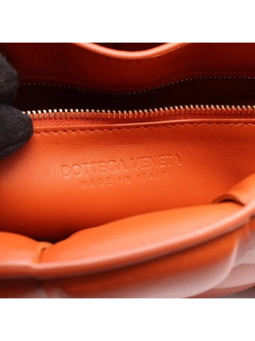 Bottega Veneta Shoulder Bag the Chain Cassette Orange Leather